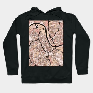 Nashville Map Pattern in Soft Pink Pastels Hoodie